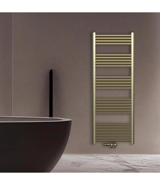 BELRAD Handdoekradiator 160x60cm Geborsteld Goud - 557 Watt Midden aansluiting
