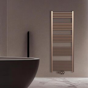 Handdoekradiator 160x60cm Geborsteld Koper - 557 Watt Midden aansluiting