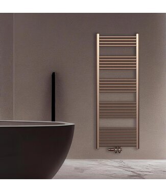 BELRAD Handdoekradiator 160x60cm Geborsteld Koper - 557 Watt Midden aansluiting