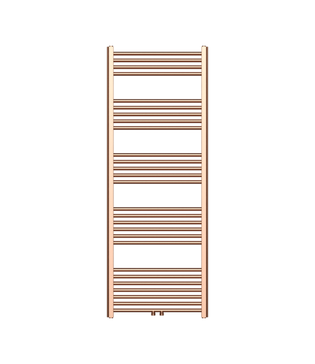 Handdoekradiator 160x60cm Geborsteld Koper - 557 Watt Midden aansluiting
