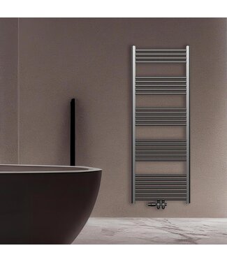 BELRAD Handdoekradiator 160x60cm Gunmetal - 557 Watt Midden aansluiting