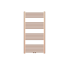 Handdoekradiator 120x60cm Geborsteld Koper - 414 Watt Midden aansluiting