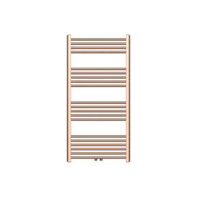 Handdoekradiator 120x60cm Geborsteld Koper - 414 Watt Midden aansluiting
