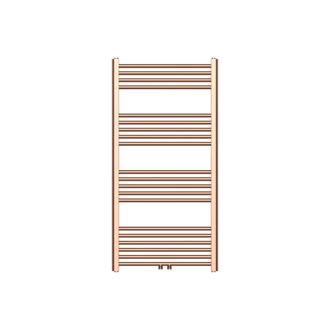 Handdoekradiator 120x60cm Geborsteld Koper - 414 Watt Midden aansluiting
