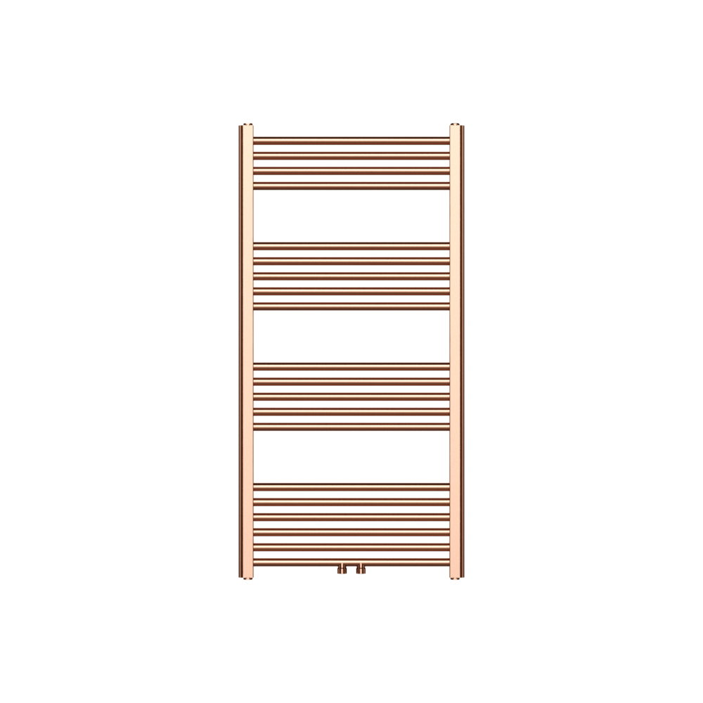Handdoekradiator 120x60cm Geborsteld Koper - 414 Watt Midden aansluiti ...