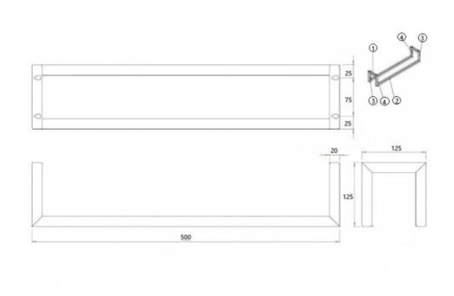 Handdoekenrek Wiesbaden Loft Gunmetal 50x12x12cm - 28.7012