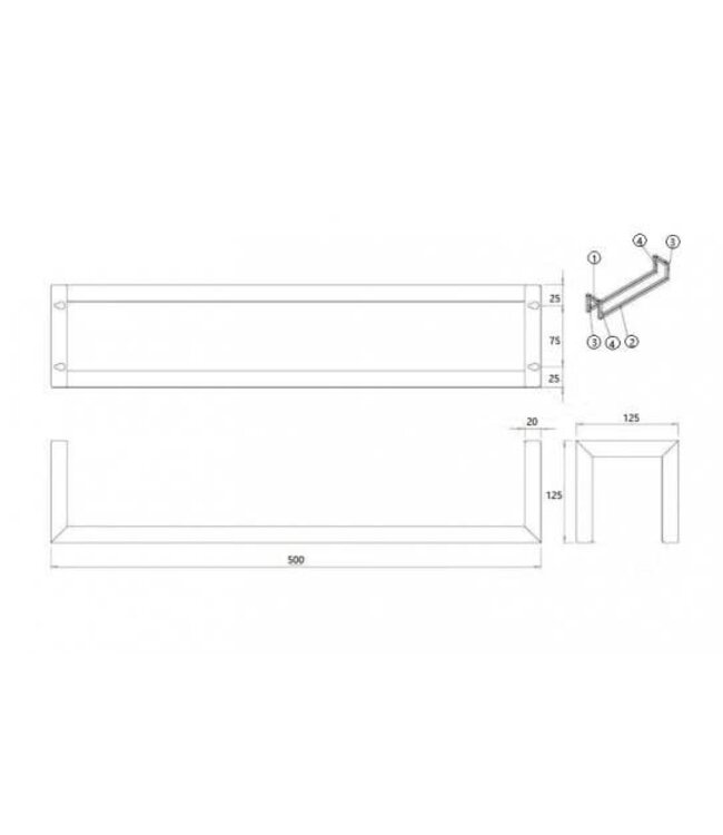 Handdoekenrek Wiesbaden Loft Geborsteld Brons Koper 50x12x12cm - 28.7014