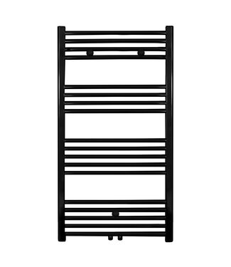 BELRAD Aloni Girne Handdoekradiator 110x60cm Zwart 558Watt Links Rechts Aansluiting Designradiator