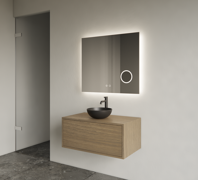 Gliss Joa Badkamermeubel met Topblad 60cm Ash Gray 1 softclose lade