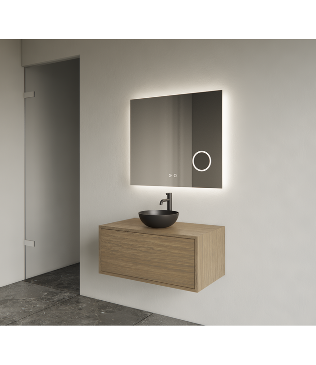 Gliss Joa Badkamermeubel met Topblad 60cm Ash Gray 1 softclose lade