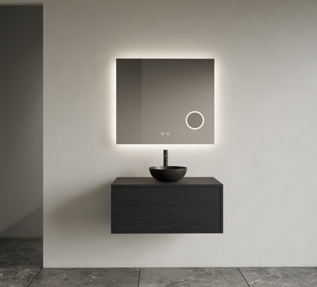 Gliss Joa Badkamermeubel met Topblad 60cm Black Veneer 1 softclose lade