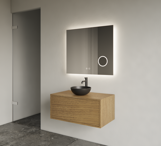 Gliss Joa Badkamermeubel met Topblad 60cm Castle Brown 1 softclose lade