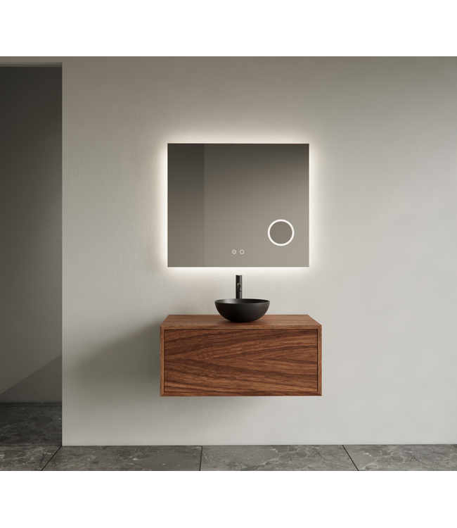 Gliss Joa Badkamermeubel met Topblad 70cm Walnoot 1 softclose lade