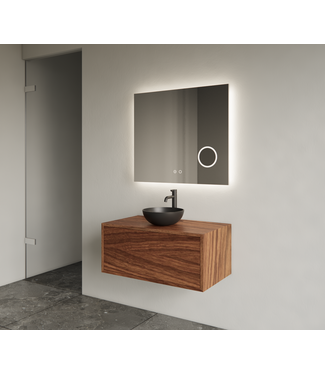 GLISS DESIGN Gliss Joa Badkamermeubel met Topblad 70cm Walnoot 1 softclose lade