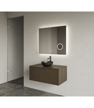 GLISS DESIGN Gliss Joa Badkamermeubel met Topblad 70cm Charcoal 1 softclose lade