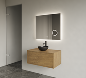 Gliss Joa Badkamermeubel met Topblad 70cm Castle Brown 1 softclose lade