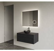Gliss Joa Badkamermeubel met Topblad 70cm Black Veneer 1 softclose lade