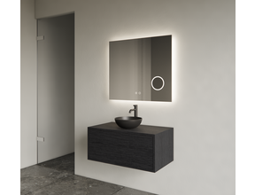 Gliss Joa Badkamermeubel met Topblad 70cm Black Veneer 1 softclose lade