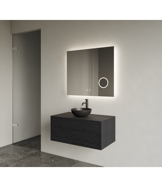 GLISS DESIGN Gliss Joa Badkamermeubel met Topblad 70cm Black Veneer 1 softclose lade