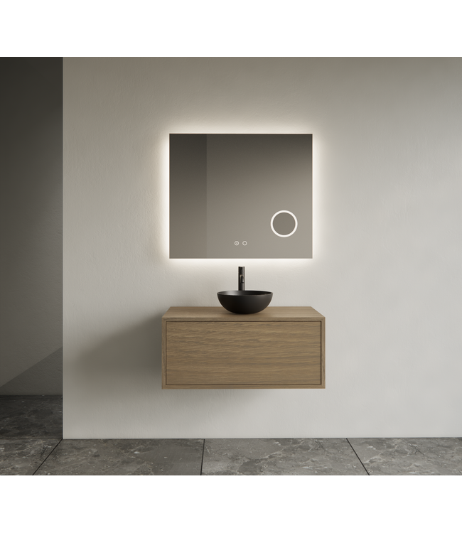 GLISS DESIGN Gliss Joa Badkamermeubel met Topblad 70cm Ash Gray 1 softclose lade