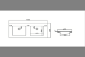 Creavit Wastafel 120cm Solid Surface zonder kraangat zonder overloop Creavit Wastafel 120cm Solid Surface zonder kraangat zonder overloop