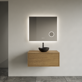 Gliss Joa Badkamermeubel met Topblad 80cm Castle Brown 1 softclose lade