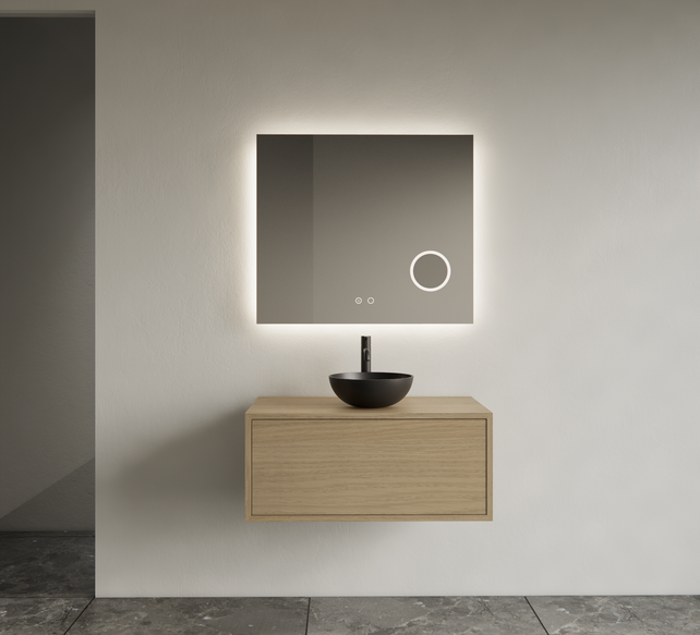 Gliss Joa Badkamermeubel met Topblad 80cm Corn Silk 1 softclose lade Gliss Joa Badkamermeubel met Topblad 80cm Corn Silk 1 softclose lade