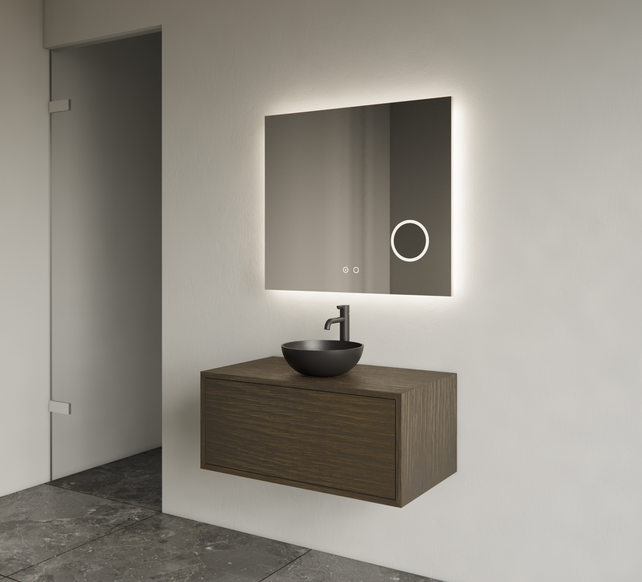 Gliss Joa Badkamermeubel met Topblad 80cm Charcoal 1 softclose lade