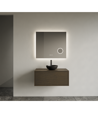 GLISS DESIGN Gliss Joa Badkamermeubel met Topblad 80cm Charcoal 1 softclose lade