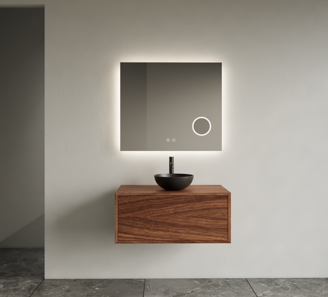 Gliss Joa Badkamermeubel met Topblad 80cm Walnut 1 softclose lade