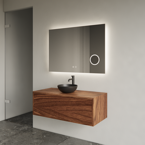 Gliss Joa Badkamermeubel met Topblad 90cm Walnut 1 softclose lade