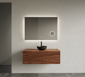 Gliss Joa Badkamermeubel met Topblad 90cm Walnut 1 softclose lade Gliss Joa Badkamermeubel met Topblad 90cm Walnut 1 softclose lade