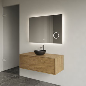 Gliss Joa Badkamermeubel met Topblad 90cm Castle Brown 1 softclose lade