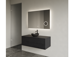 Gliss Joa Badkamermeubel met Topblad 90cm Black Veneer 1 softclose lade