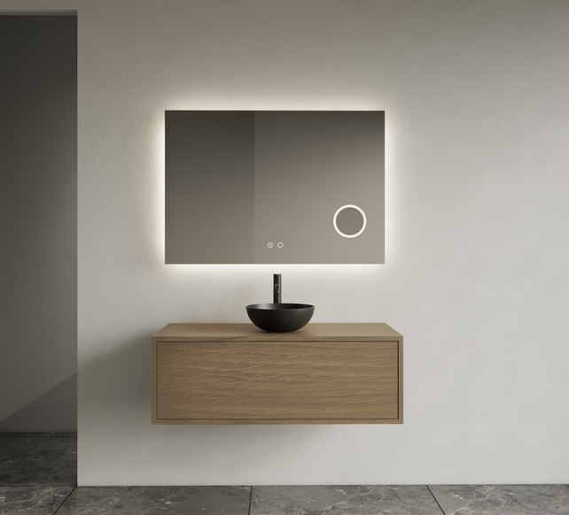 Gliss Joa Badkamermeubel met Topblad 90cm Ash Gray 1 softclose lade