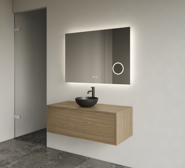 Gliss Joa Badkamermeubel met Topblad 90cm Ash Gray 1 softclose lade