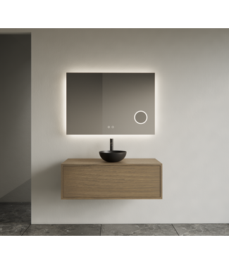 GLISS DESIGN Gliss Joa Badkamermeubel met Topblad 100cm Ash Gray 1 softclose lade