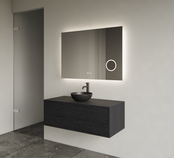 Gliss Joa Badkamermeubel met Topblad 100cm Black Veneer 1 softclose lade Gliss Joa Badkamermeubel met Topblad 100cm Black Veneer 1 softclose lade