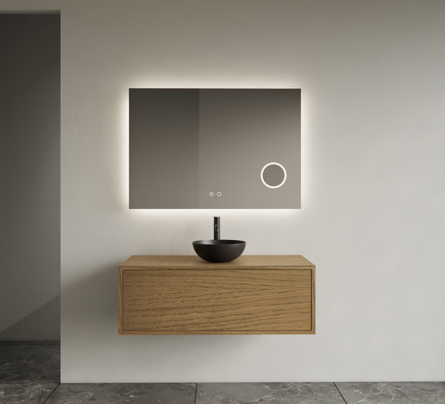 Gliss Joa Badkamermeubel met Topblad 100cm Castle Brown 1 softclose lade