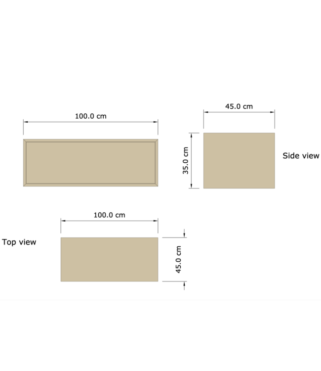 GLISS DESIGN Gliss Joa Badkamermeubel met Topblad 100cm Castle Brown 1 softclose lade