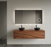 Gliss Joa Badkamermeubel met Topblad 120cm Walnut 1 softclose lade Gliss Joa Badkamermeubel met Topblad 120cm Walnut 1 softclose lade