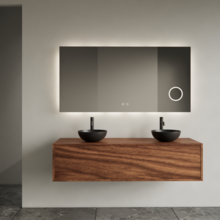 Gliss Joa Badkamermeubel met Topblad 120cm Walnut 1 softclose lade