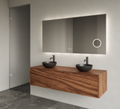 Gliss Joa Badkamermeubel met Topblad 120cm Walnut 1 softclose lade Gliss Joa Badkamermeubel met Topblad 120cm Walnut 1 softclose lade