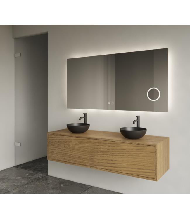 Gliss Joa Badkamermeubel met Topblad 120cm Castle Brown 1 softclose lade