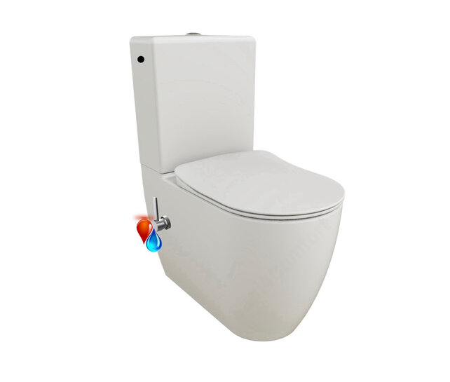 Staand toilet LUCCIO met geintegreerde bidetkraan - Randloos - OA&PK