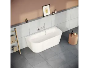 Half Vrijstaand Bad Wit⎢165x75x56cm⎢Vitra Geo⎢Acryl incl. afsluitbare sifon