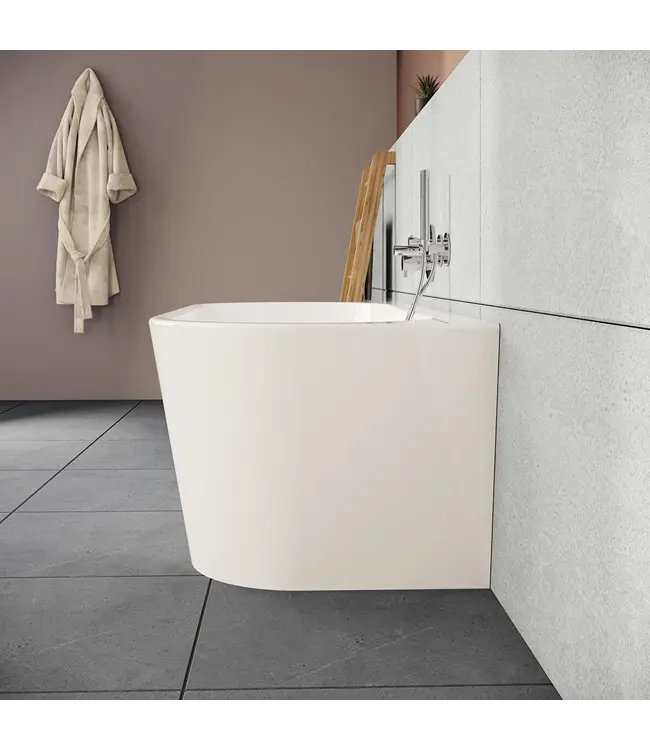 Half Vrijstaand Bad Wit⎢165x75x56cm⎢Vitra Geo⎢Acryl incl. afsluitbare sifon