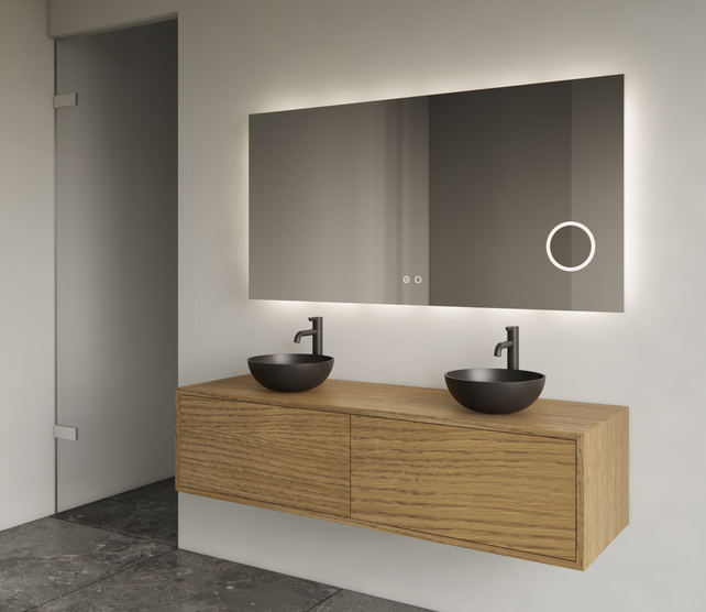 Gliss Joa Badkamermeubel met Topblad 120cm Castle Brown 2 soft-close lades