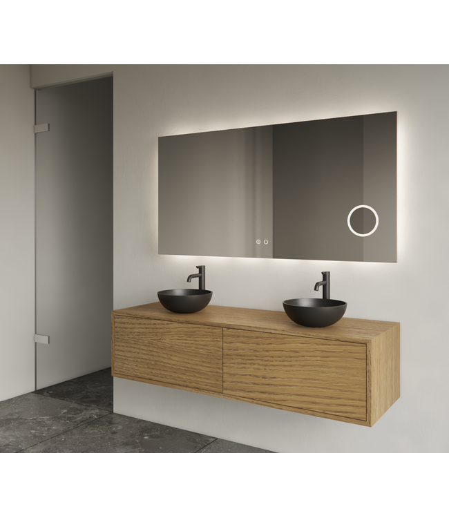 Gliss Joa Badkamermeubel met Topblad 120cm Castle Brown 2 soft-close lades