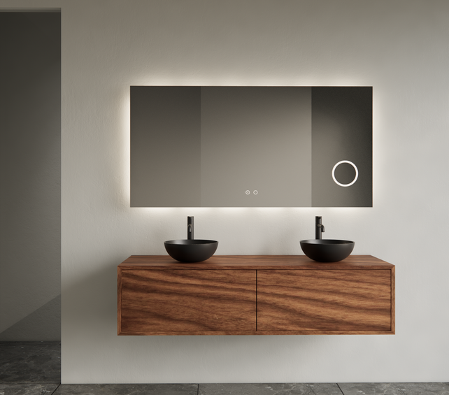 Gliss Joa Badkamermeubel met Topblad 140cm Walnut 2 soft-close lades